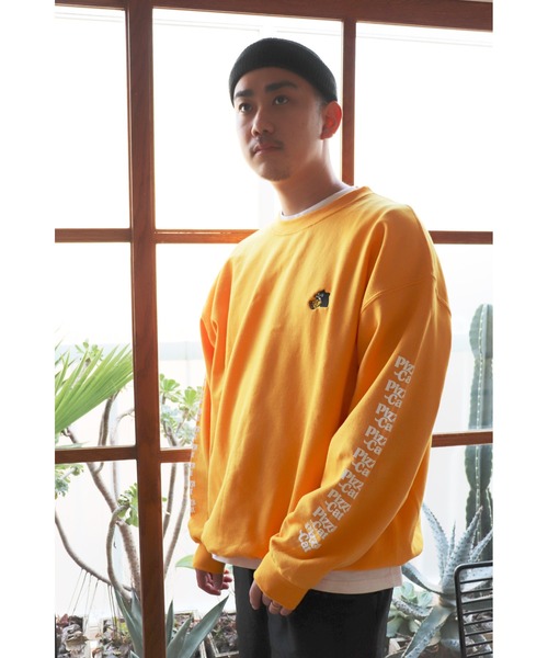 AlexanderLeeChang(アレキサンダーリーチャン)の「AlexanderLeeChang/アレキサンダーリーチャン PIZZA CAT CREW トレーナー/スウェット(スウェット・メンズ・グレー/ネイビー/イエロー・2/3/4)」の3枚目の写真