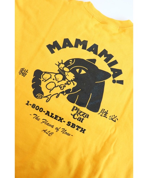 AlexanderLeeChang(アレキサンダーリーチャン)の「AlexanderLeeChang/アレキサンダーリーチャン PIZZA CAT CREW トレーナー/スウェット(スウェット・メンズ・グレー/ネイビー/イエロー・2/3/4)」の4枚目の写真