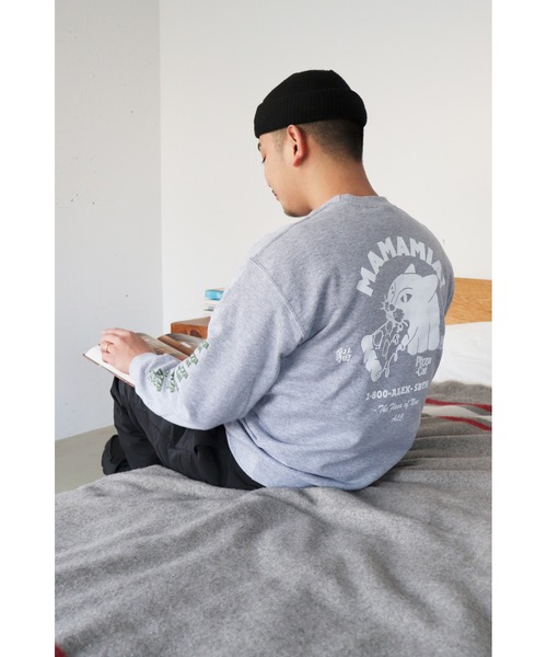 AlexanderLeeChang(アレキサンダーリーチャン)の「AlexanderLeeChang/アレキサンダーリーチャン PIZZA CAT CREW トレーナー/スウェット(スウェット・メンズ・グレー/ネイビー/イエロー・2/3/4)」の7枚目の写真