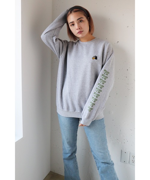 AlexanderLeeChang(アレキサンダーリーチャン)の「AlexanderLeeChang/アレキサンダーリーチャン PIZZA CAT CREW トレーナー/スウェット(スウェット・メンズ・グレー/ネイビー/イエロー・2/3/4)」の5枚目の写真