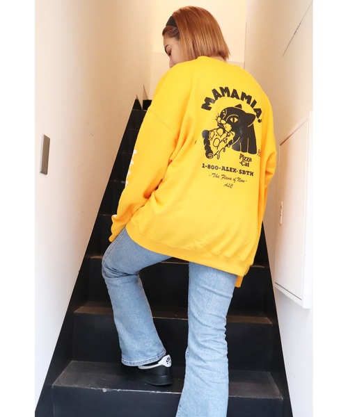 AlexanderLeeChang(アレキサンダーリーチャン)の「AlexanderLeeChang/アレキサンダーリーチャン PIZZA CAT CREW トレーナー/スウェット(スウェット・メンズ・グレー/ネイビー/イエロー・2/3/4)」の11枚目の写真