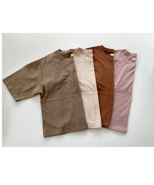 ACCL(エーシーシーエル)の「5分袖ボックスクルーネックTシャツ(Tシャツ/カットソー・レディース・アイボリー/ブラウン/カーキ/サーモンピンク・FREE)」の4枚目の写真