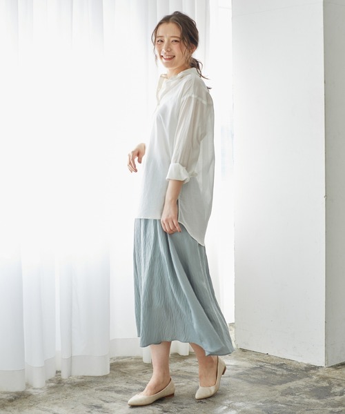 Honeys（ハニーズ）の「チュニックシャツ（シャツ/ブラウス・レディース・ベージュ/ミント/ブラック/ホワイト/ピンク・M/LL/L）」の8枚目の写真