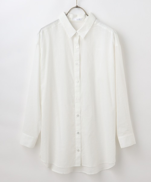 Honeys（ハニーズ）の「チュニックシャツ（シャツ/ブラウス・レディース・ベージュ/ミント/ブラック/ホワイト/ピンク・M/LL/L）」の7枚目の写真