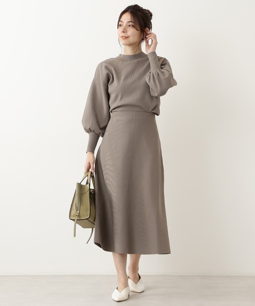 N.（N. Natural Beauty Basic）（エヌエヌナチュラルビューティーベーシック）の「ハイウエストニットスカートセットアップ（ワンピース・レディース・ベージュ/グレー/ブルー系その他・MEDIUM）」の6枚目の写真