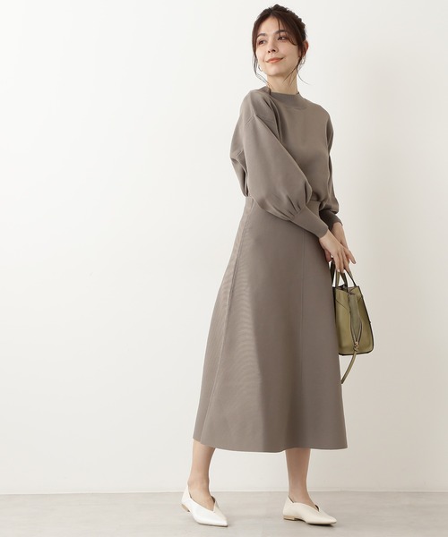 N.（N. Natural Beauty Basic）（エヌエヌナチュラルビューティーベーシック）の「ハイウエストニットスカートセットアップ（ワンピース・レディース・ベージュ/グレー/ブルー系その他・MEDIUM）」の7枚目の写真