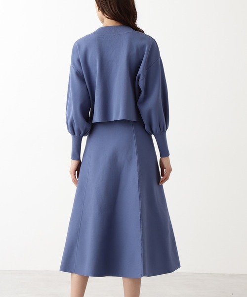 N.（N. Natural Beauty Basic）（エヌエヌナチュラルビューティーベーシック）の「ハイウエストニットスカートセットアップ（ワンピース・レディース・ベージュ/グレー/ブルー系その他・MEDIUM）」の13枚目の写真