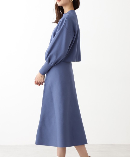 N.（N. Natural Beauty Basic）（エヌエヌナチュラルビューティーベーシック）の「ハイウエストニットスカートセットアップ（ワンピース・レディース・ベージュ/グレー/ブルー系その他・MEDIUM）」の12枚目の写真