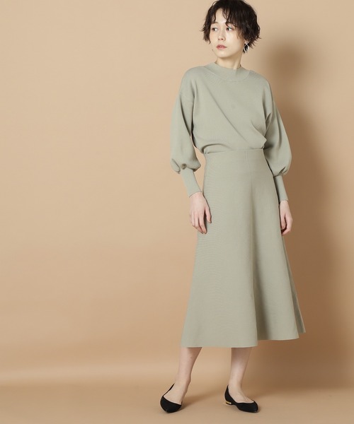 N.（N. Natural Beauty Basic）（エヌエヌナチュラルビューティーベーシック）の「ハイウエストニットスカートセットアップ（ワンピース・レディース・ベージュ/グレー/ブルー系その他・MEDIUM）」の18枚目の写真