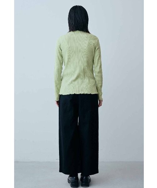 MEDE19F(メデジュウキュウ)の「MEDE19F コットンリブハイネックトップス(Tシャツ/カットソー・レディース・ライトパープル/ライム・LL/L/M)」の6枚目の写真