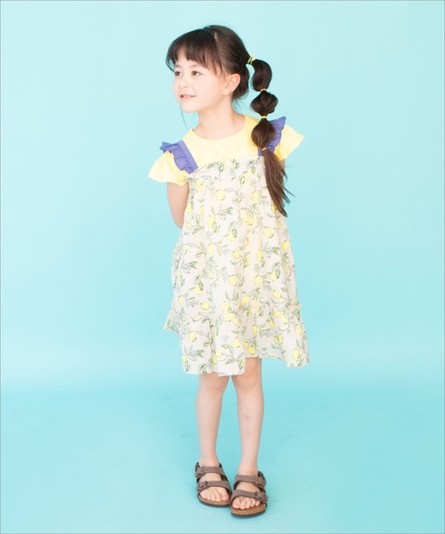RAGMART(ラグマート)の「プリントサンドレス 花柄 レモン柄 果実柄(ワンピース・キッズ・ベージュ/ピンク/レッド・100cm/120cm/110cm/130cm)」の6枚目の写真