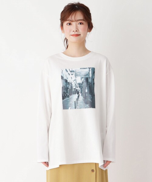 pink adobe（ピンクアドベ）の「◆【M-LL/USAコットン】フォトプリント ロンT（Tシャツ/カットソー・レディース・オフホワイト/ライトグレー/チャコールグレー/ベビーピンク・38/40/42）」の10枚目の写真