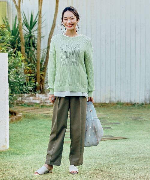 pink adobe（ピンクアドベ）の「◆【M-LL/USAコットン】フォトプリント ロンT（Tシャツ/カットソー・レディース・オフホワイト/ライトグレー/チャコールグレー/ベビーピンク・38/40/42）」の13枚目の写真