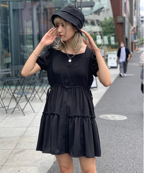 RASVOA(ラスボア)の「シンプルフリンジバケットハット(ハット・レディース・ブラック/オフホワイト・FREE)」の5枚目の写真