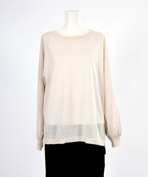 シアーニット　インナー付きプルオーバー