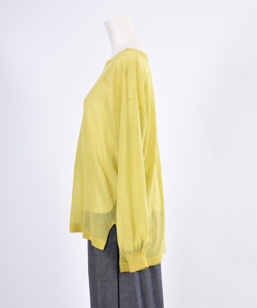 BDONNA（ビドンナ）の「シアーニット　インナー付きプルオーバー（ニット/セーター・レディース・イエロー/ネイビー/オフホワイト・MEDIUM）」の21枚目の写真