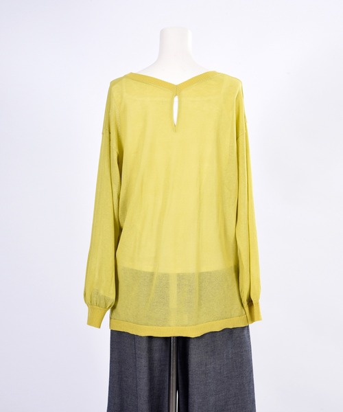 BDONNA（ビドンナ）の「シアーニット　インナー付きプルオーバー（ニット/セーター・レディース・イエロー/ネイビー/オフホワイト・MEDIUM）」の22枚目の写真