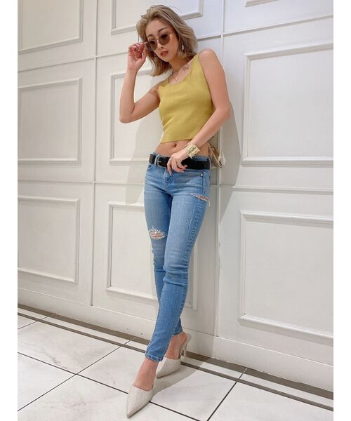 GYDA（ジェイダ）の「BOTH SIDE RIPPEDデニムスキニーパンツ（デニムパンツ・レディース・ライトブルー/ブルー・SMALL/MEDIUM/X-SMALL）」の9枚目の写真