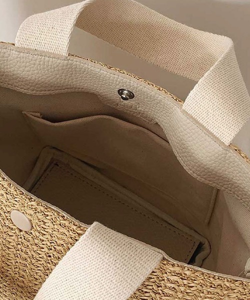 meJane（ミージェーン）の「カゴバッグラタントート【ZOZOTOWN限定】（トートバッグ・レディース・ホワイト/ブラック・FREE）」の12枚目の写真