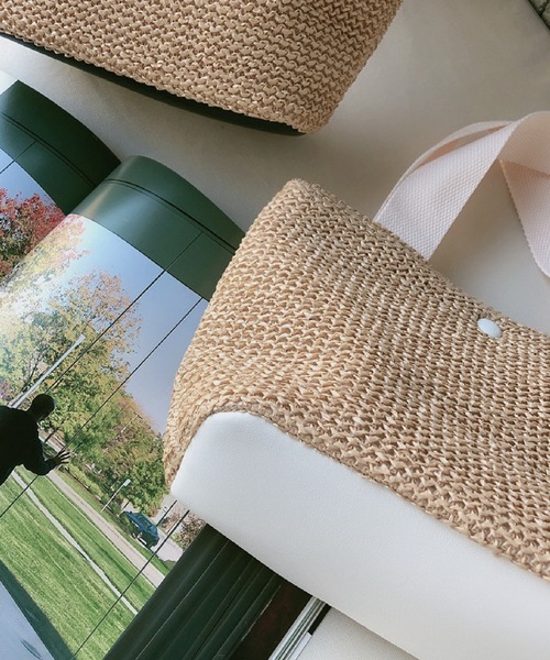 meJane（ミージェーン）の「カゴバッグラタントート【ZOZOTOWN限定】（トートバッグ・レディース・ホワイト/ブラック・FREE）」の9枚目の写真