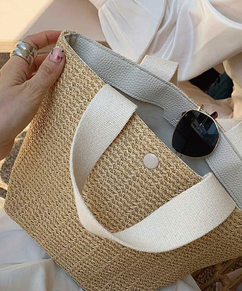 meJane（ミージェーン）の「カゴバッグラタントート【ZOZOTOWN限定】（トートバッグ・レディース・ホワイト/ブラック・FREE）」の10枚目の写真