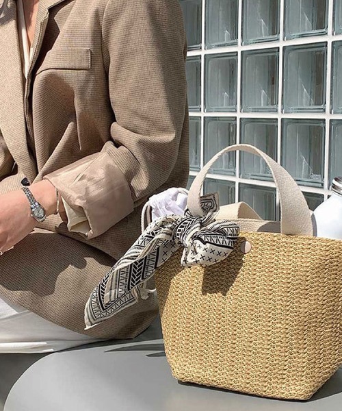 meJane（ミージェーン）の「カゴバッグラタントート【ZOZOTOWN限定】（トートバッグ・レディース・ホワイト/ブラック・FREE）」の3枚目の写真