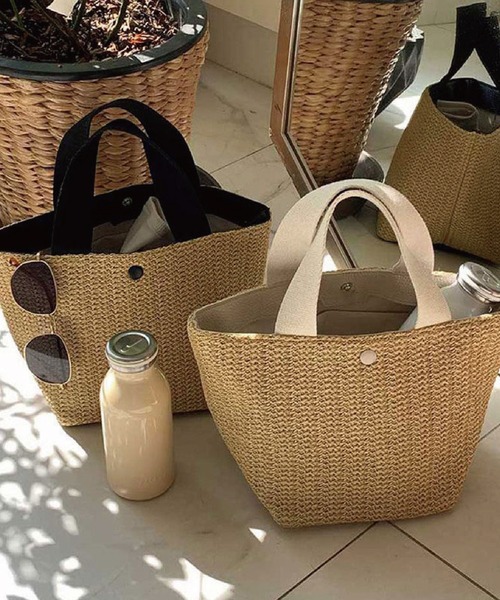 meJane（ミージェーン）の「カゴバッグラタントート【ZOZOTOWN限定】（トートバッグ・レディース・ホワイト/ブラック・FREE）」の8枚目の写真