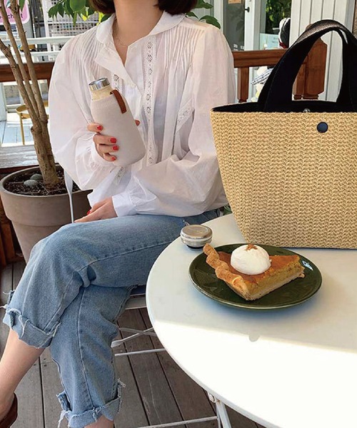 meJane（ミージェーン）の「カゴバッグラタントート【ZOZOTOWN限定】（トートバッグ・レディース・ホワイト/ブラック・FREE）」の5枚目の写真