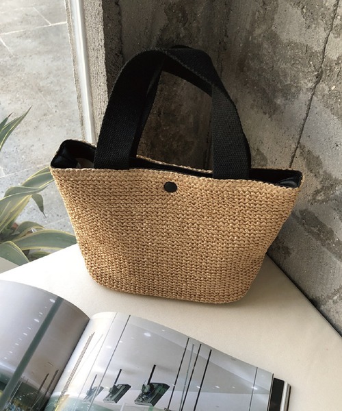 meJane（ミージェーン）の「カゴバッグラタントート【ZOZOTOWN限定】（トートバッグ・レディース・ホワイト/ブラック・FREE）」の11枚目の写真