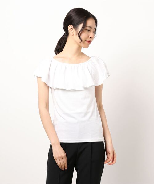 Maunaloa】ストレッチフリルトップス（Tシャツ/カットソー