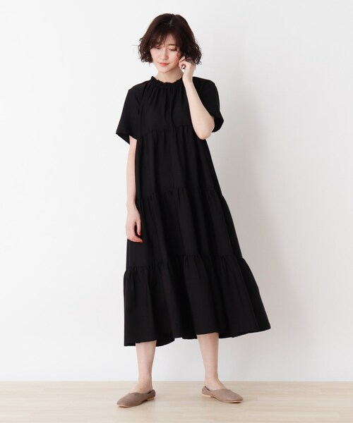 SHOO・LA・RUE（シューラルー）の「◆ティアードリボンワンピース（ワンピース・レディース・ブラック/ダークグリーン・00）」の2枚目の写真