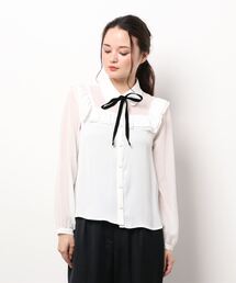 Dear Princess（ディアプリンセス）の「ポリエステルバックサテン　リボンブラウス（シャツ/ブラウス）」