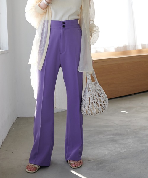 DISCOAT（ディスコート）の「センタープレススラックスパンツ（その他パンツ・レディース・ブラック/オレンジ/アイボリー/パープル/ブラウン/ピンク/グリーン/イエロー/ライム/サックスブルー/サーモンピンク/ダークグリーン/ダークブルー/レッド系その他・LARGE/MEDIUM/SMALL）」の9枚目の写真