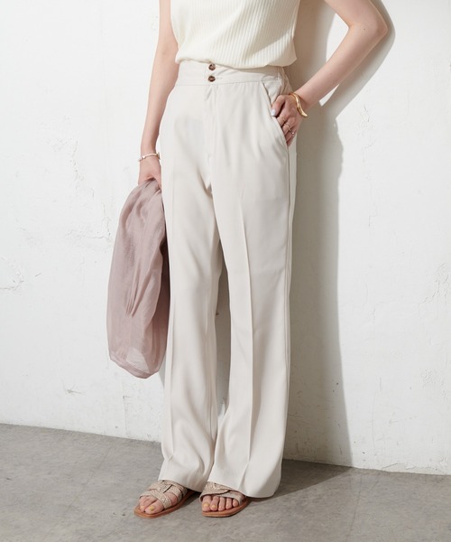 DISCOAT（ディスコート）の「センタープレススラックスパンツ（その他パンツ・レディース・ブラック/オレンジ/アイボリー/パープル/ブラウン/ピンク/グリーン/イエロー/ライム/サックスブルー/サーモンピンク/ダークグリーン/ダークブルー/レッド系その他・LARGE/MEDIUM/SMALL）」の2枚目の写真