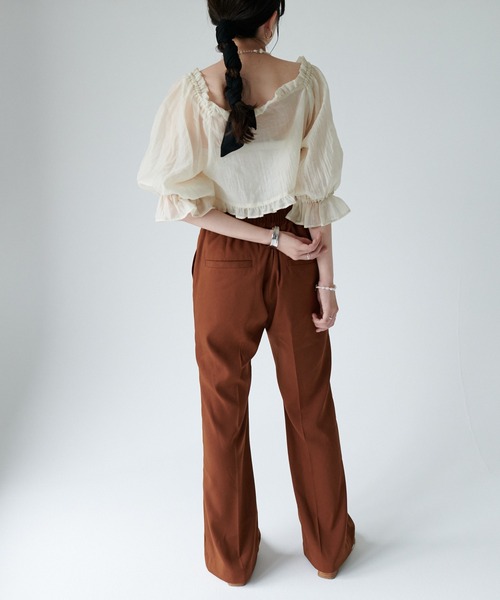 DISCOAT（ディスコート）の「センタープレススラックスパンツ（その他パンツ・レディース・ブラック/オレンジ/アイボリー/パープル/ブラウン/ピンク/グリーン/イエロー/ライム/サックスブルー/サーモンピンク/ダークグリーン/ダークブルー/レッド系その他・LARGE/MEDIUM/SMALL）」の15枚目の写真