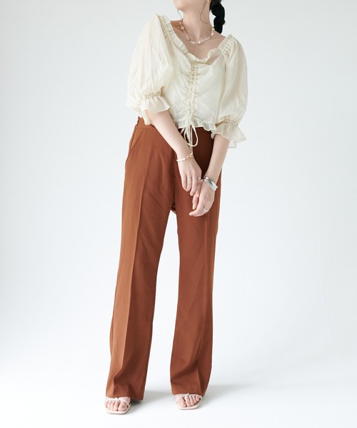 DISCOAT（ディスコート）の「センタープレススラックスパンツ（その他パンツ・レディース・ブラック/オレンジ/アイボリー/パープル/ブラウン/ピンク/グリーン/イエロー/ライム/サックスブルー/サーモンピンク/ダークグリーン/ダークブルー/レッド系その他・LARGE/MEDIUM/SMALL）」の16枚目の写真