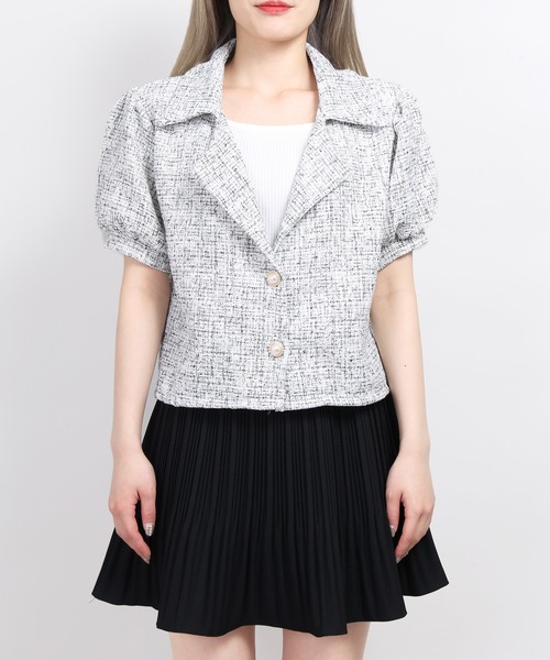 WC(ダブル シー)の「パールボタンツイードシャツ(シャツ/ブラウス・レディース・ブラック/サックスブルー/ピンク・FREE)」の12枚目の写真