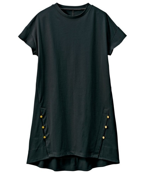 GeeRA(ジーラ)の「綿100%裾ボタン使いチュニックTシャツ(Tシャツ/カットソー・レディース・パープル/ブラック/ホワイト・XX-LARGE/X-LARGE/MEDIUM/SMALL/LARGE)」の8枚目の写真