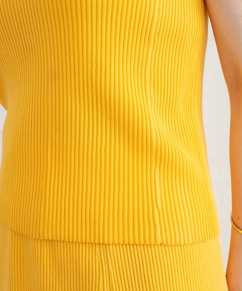 mystic（ミスティック）の「ニットリブタンクトップ（タンクトップ・レディース・ブラック/ピンク/イエロー/オレンジ/アイボリー・FREE）」の11枚目の写真