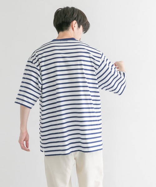Scye（サイ）の「『別注』Scye×URBAN RESEARCH　40/2度詰天竺ボーダーT-SHIRTS（Tシャツ/カットソー・メンズ・ブラック/ブルー/ベージュ・38/40/36）」の13枚目の写真