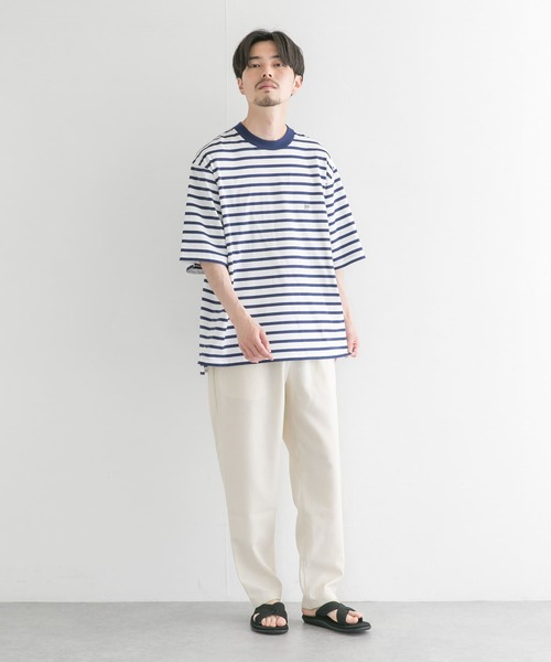 Scye（サイ）の「『別注』Scye×URBAN RESEARCH　40/2度詰天竺ボーダーT-SHIRTS（Tシャツ/カットソー・メンズ・ブラック/ブルー/ベージュ・38/40/36）」の12枚目の写真