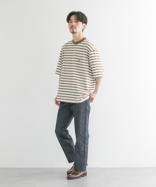 Scye（サイ）の「『別注』Scye×URBAN RESEARCH　40/2度詰天竺ボーダーT-SHIRTS（Tシャツ/カットソー・メンズ・ブラック/ブルー/ベージュ・38/40/36）」の10枚目の写真