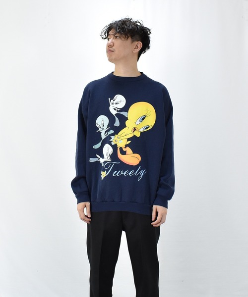 VINTAGE(ヴィンテージ)の「【ヴィンテージ古着】90's LOONEY TUNES/ルーニー・テューンズ クルーネックスウェット USA製(スウェット・メンズ・ネイビー・X-LARGE)」の6枚目の写真