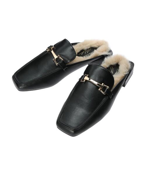 AMERICAN HOLIC（アメリカンホリック）の「EC限定　オーバーヒール中敷きファーミュール（ローファー・レディース・ブラック・S/L/M）」の13枚目の写真