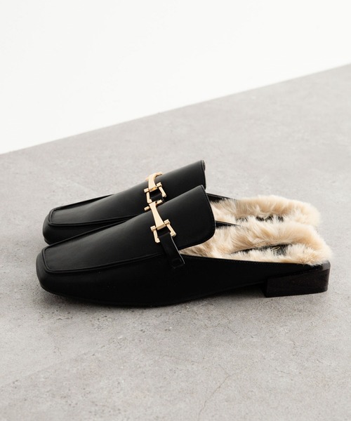 AMERICAN HOLIC（アメリカンホリック）の「EC限定　オーバーヒール中敷きファーミュール（ローファー・レディース・ブラック・S/L/M）」の3枚目の写真