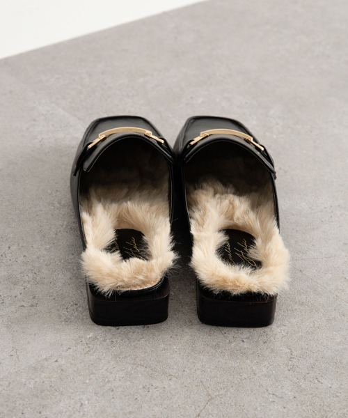 AMERICAN HOLIC（アメリカンホリック）の「EC限定　オーバーヒール中敷きファーミュール（ローファー・レディース・ブラック・S/L/M）」の4枚目の写真