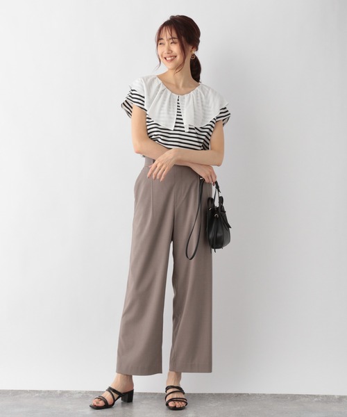 GLOBAL WORK(グローバルワーク)の「フハク襟フリルプルオーバー/951544(Tシャツ/カットソー・レディース・ブラック/グレー系その他/ホワイト・FREE)」の12枚目の写真