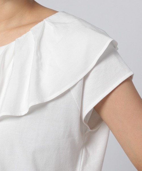 GLOBAL WORK(グローバルワーク)の「フハク襟フリルプルオーバー/951544(Tシャツ/カットソー・レディース・ブラック/グレー系その他/ホワイト・FREE)」の11枚目の写真