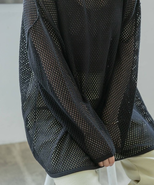 ITEMS URBANRESEARCH（アイテムズ アーバンリサーチ）の「メッシュ2WAYカーディガン（カーディガン/ボレロ・レディース・ブラック/ベージュ/オフホワイト・FREE）」の8枚目の写真