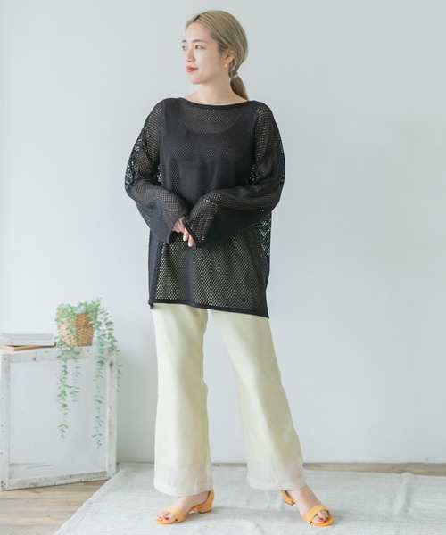 ITEMS URBANRESEARCH（アイテムズ アーバンリサーチ）の「メッシュ2WAYカーディガン（カーディガン/ボレロ・レディース・ブラック/ベージュ/オフホワイト・FREE）」の13枚目の写真